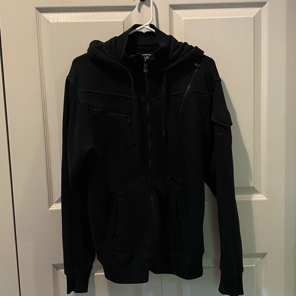 FOX Black Zip-Up Hoodie